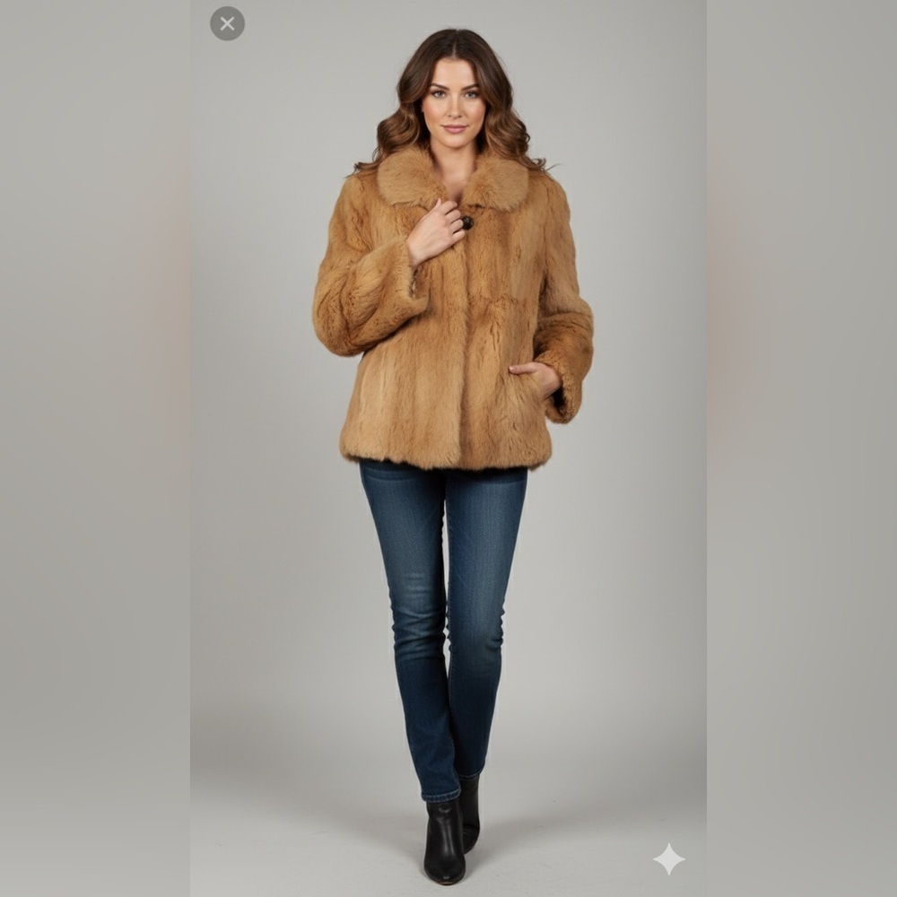 Vintage women's Opera rabbit tanned fur jacket Medium